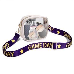 Elegant Clear Crossbody Stadium Bag - Perfect for Sporting Events & Festivals